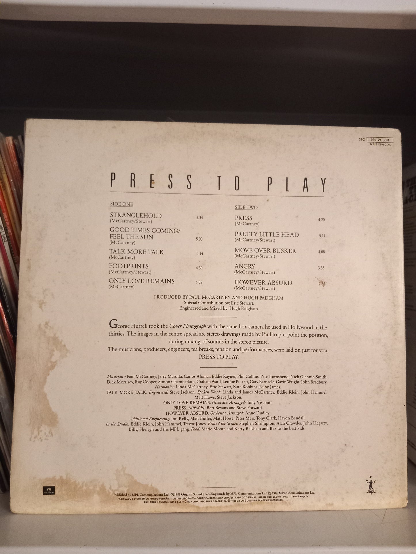 Paul McCartney ‎- Press To Play