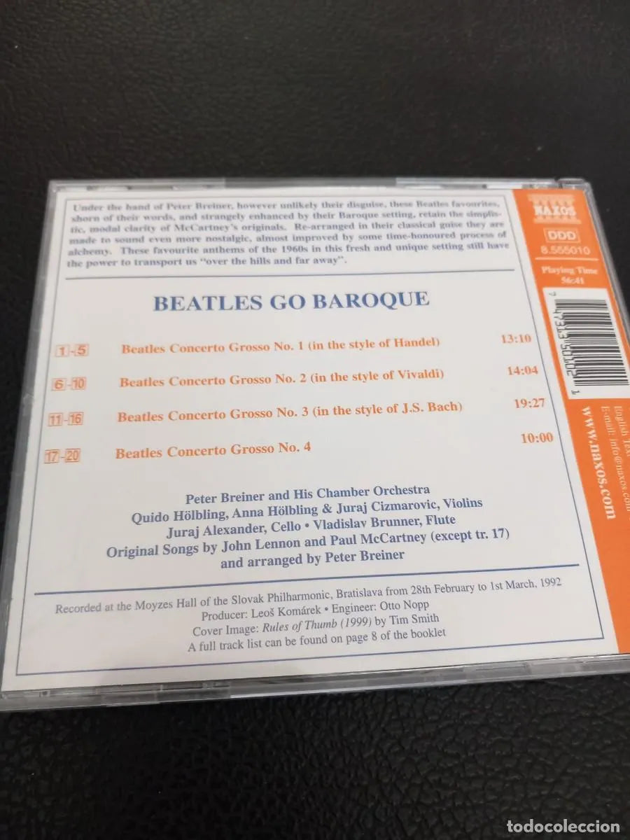 Peter Breiner and His Chamber Orchestra* - Beatles Go Baroque (CD, Album, RP)